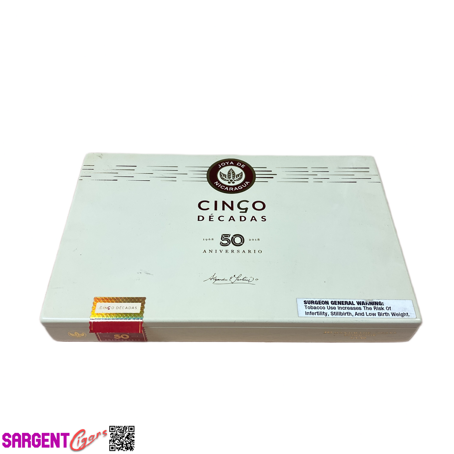 Joya De Nicaragua Cinco Decadas Diademas Empty Wooden Cigar Box 11x7x1.5