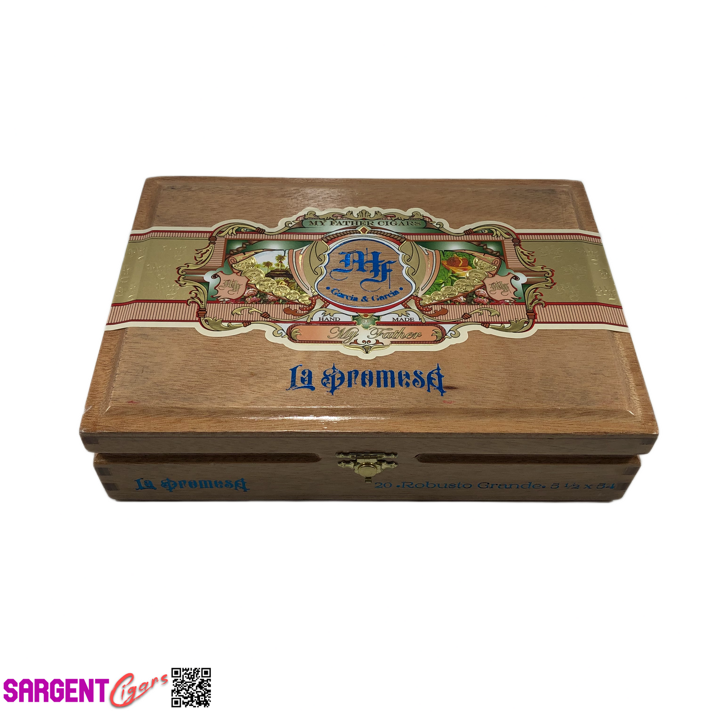 My Father Cigars La Promesa Robusto Empty Wooden Cigar Box 9.25x6.25x2.25