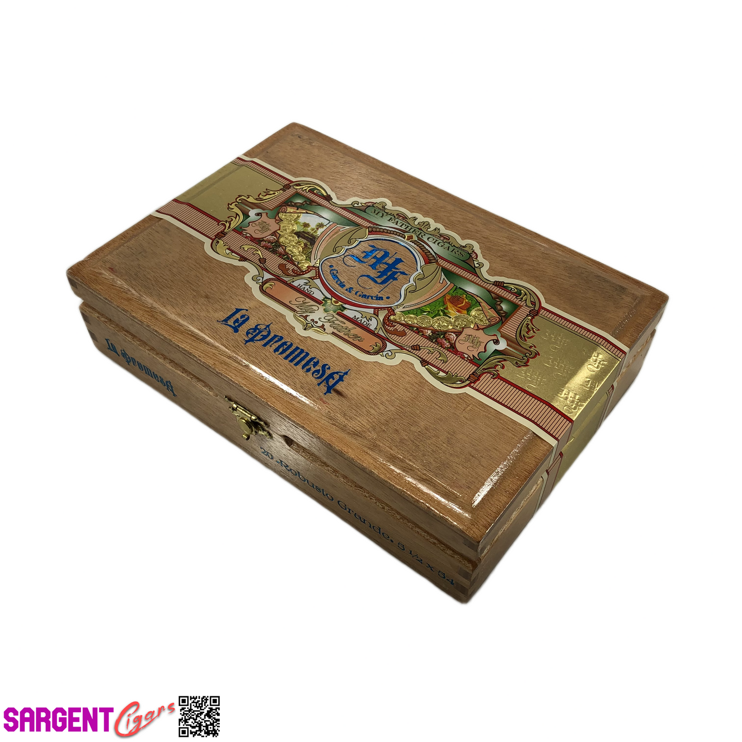 My Father Cigars La Promesa Robusto Empty Wooden Cigar Box 9.25x6.25x2.25