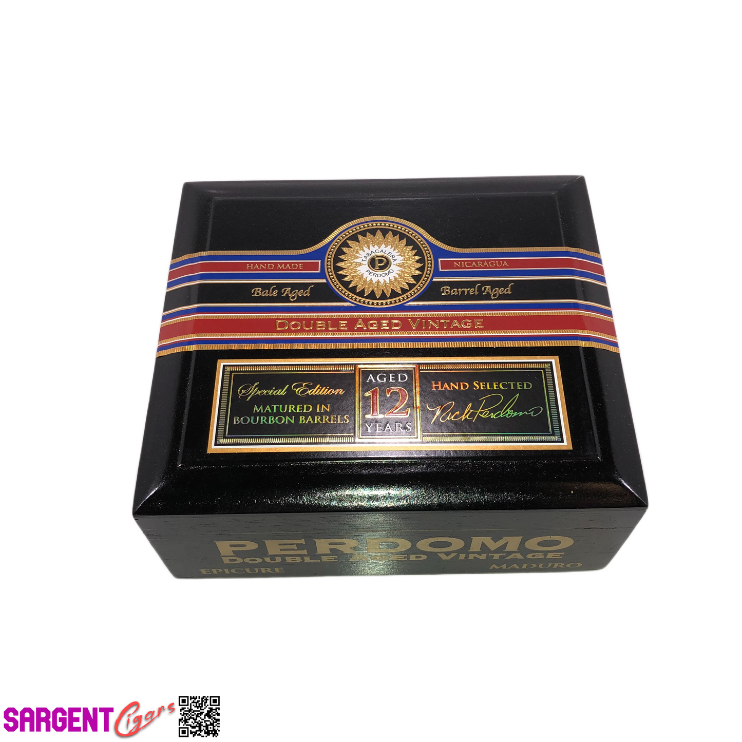 Perdomo Double Aged Vintage Maduro Epicure Empty Wooden Cigar Box 8x7x3.5