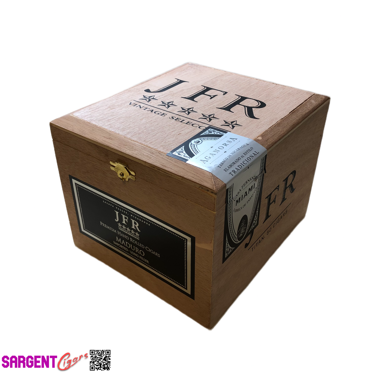 JFR Titan Empty Wooden Cigar Box 7.25x8.25x6.25