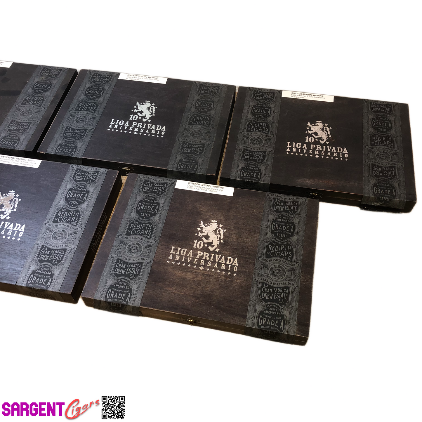Lot of 5 Liga Privada Toro Empty Wooden Cigar Boxes 11.5x8x1 #63