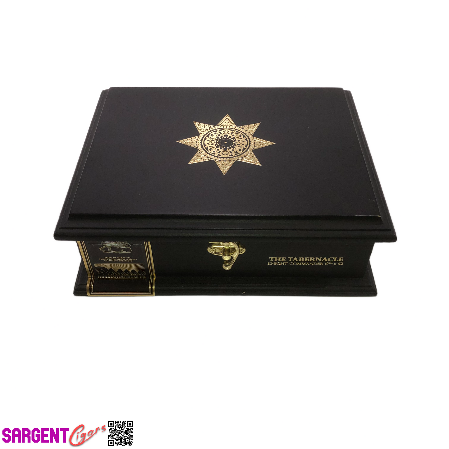 Foundation Knight Commander Empty Wooden Cigar Box 9.25x7.5x3.25