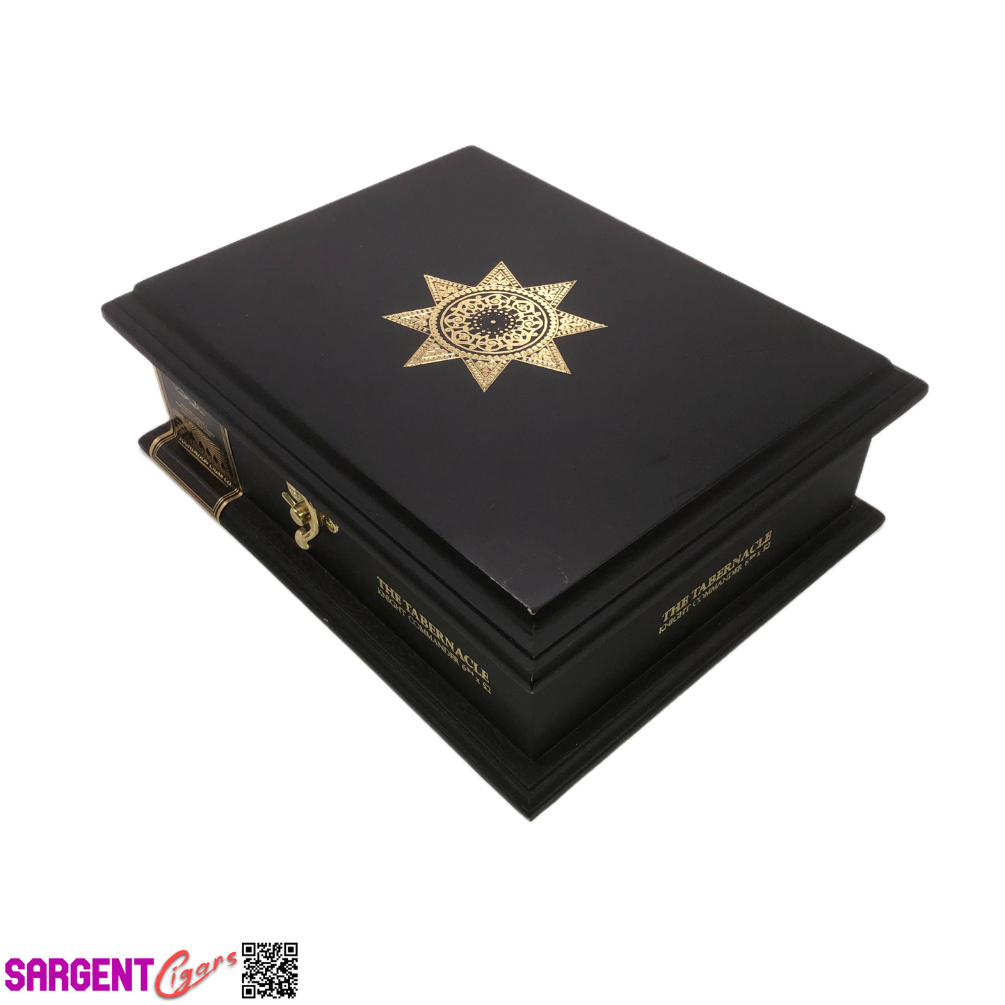 Foundation Knight Commander Empty Wooden Cigar Box 9.25x7.5x3.25