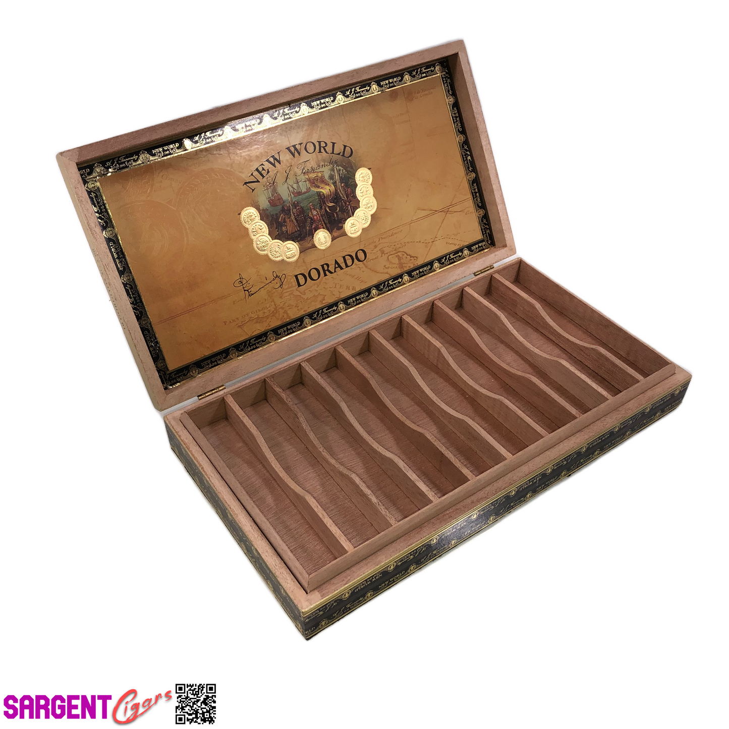 Aj Fernandez Dorado Figurado Empty Wooden Cigar Box 11.25x7.25x2