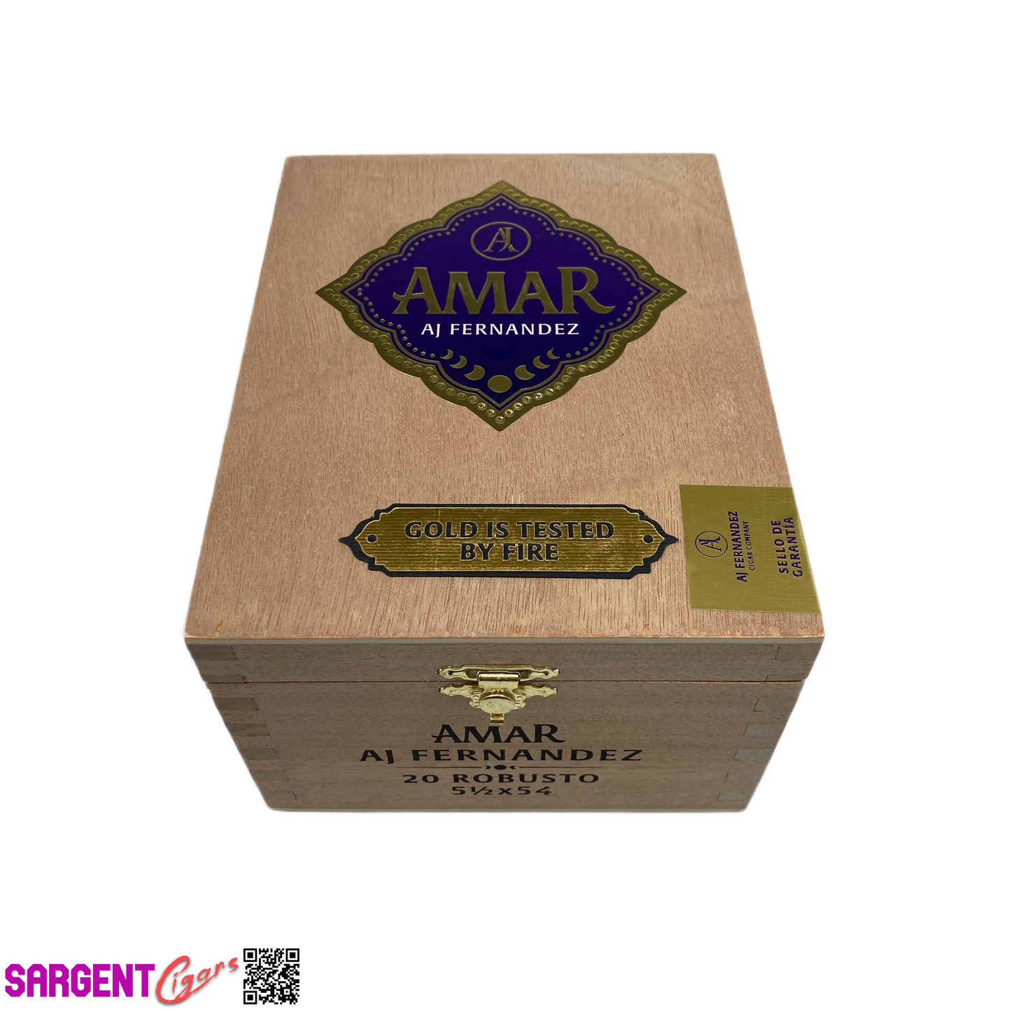 Aj Fernandez Amar Robusto Empty Wooden Cigar Box 5.25x6.75x3.75