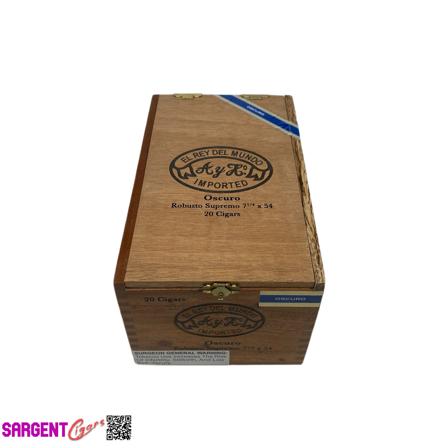 Del Mundo Oscuro Robusto Supremo Empty Wooden Cigar Box 5x8x4