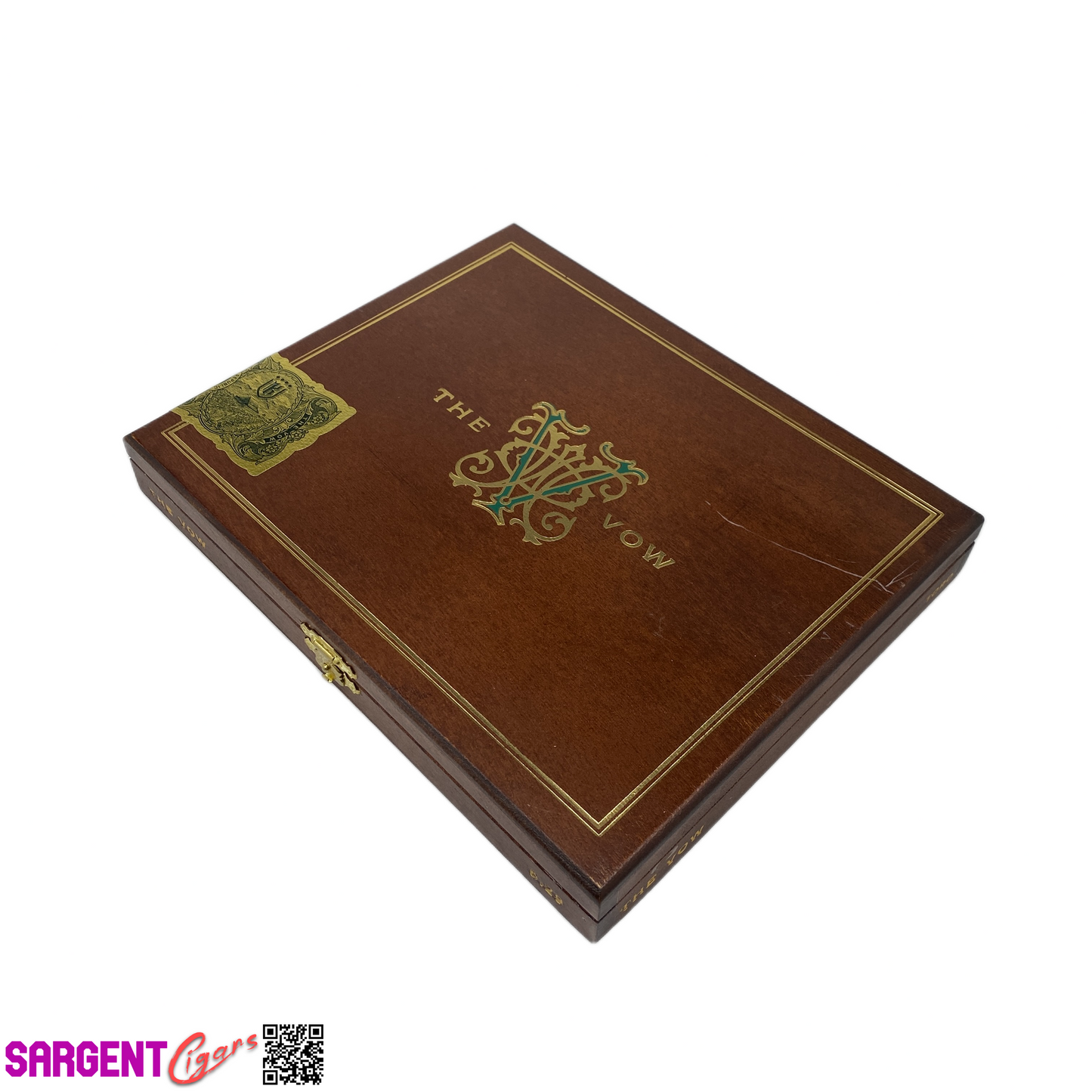 Avowed The Vow Empty Wooden Cigar Box 8.5x7x1