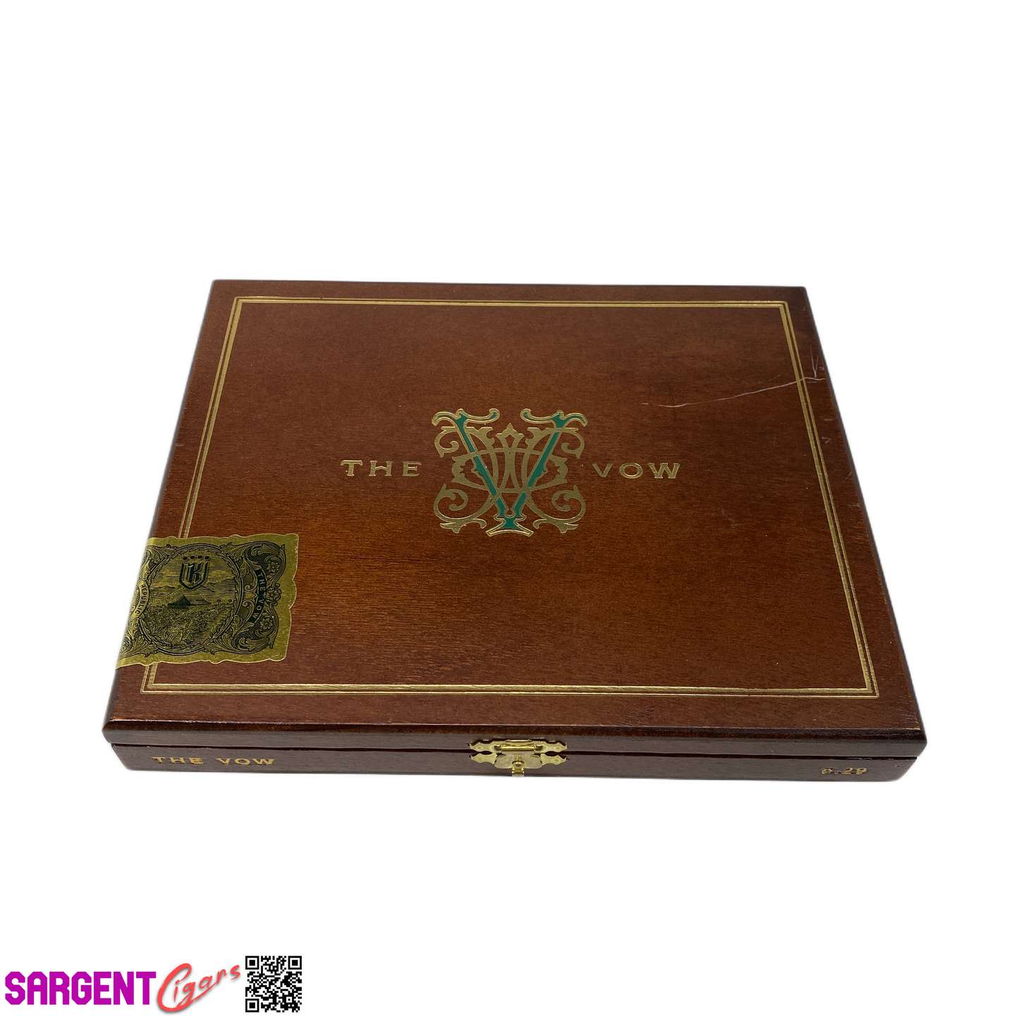 Avowed The Vow Empty Wooden Cigar Box 8.5x7x1