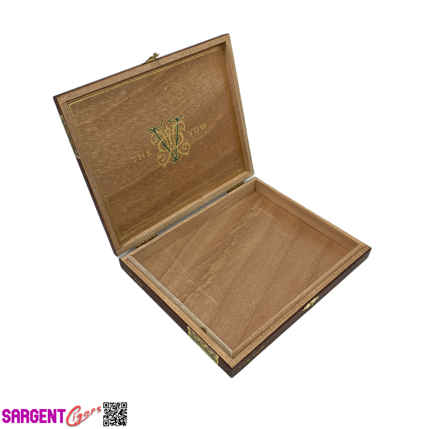 Avowed The Vow Empty Wooden Cigar Box 8.5x7x1