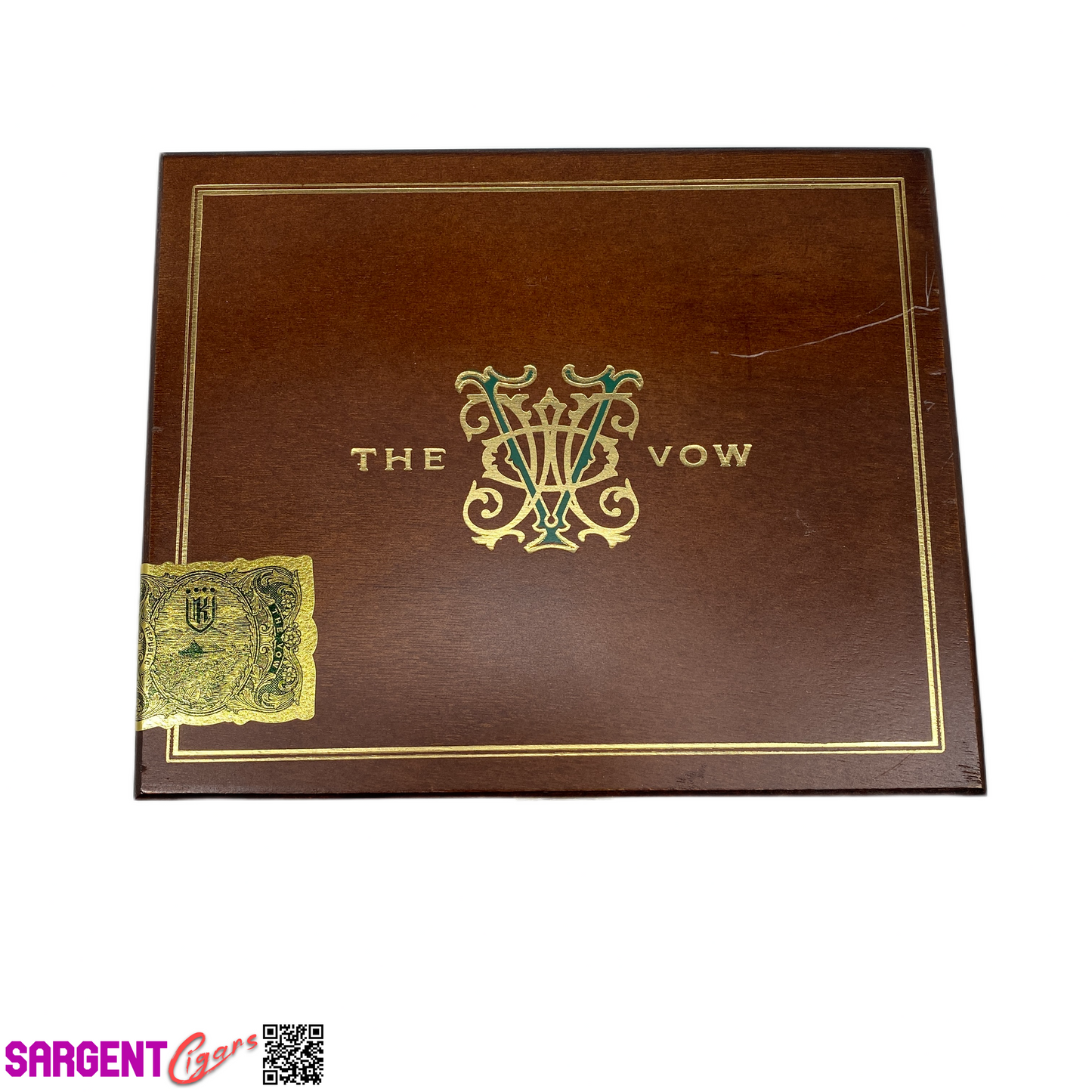 Avowed The Vow Empty Wooden Cigar Box 8.5x7x1