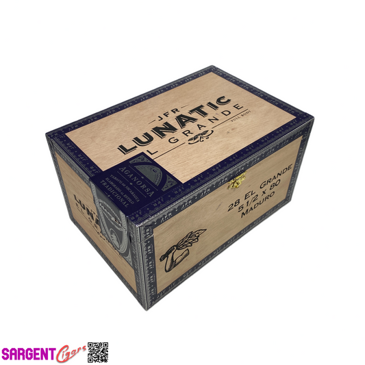 JFR Lunatic El Grande Empty Wooden Cigar Box 9.5x6.5x5.25