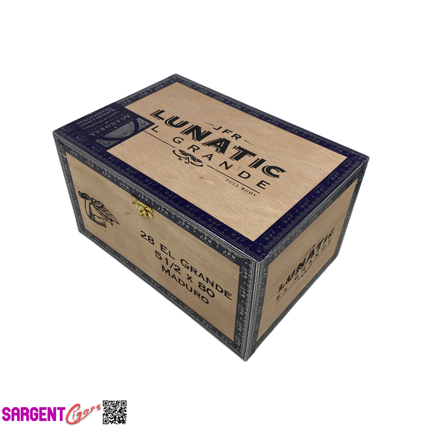 JFR Lunatic El Grande Empty Wooden Cigar Box 9.5x6.5x5.25