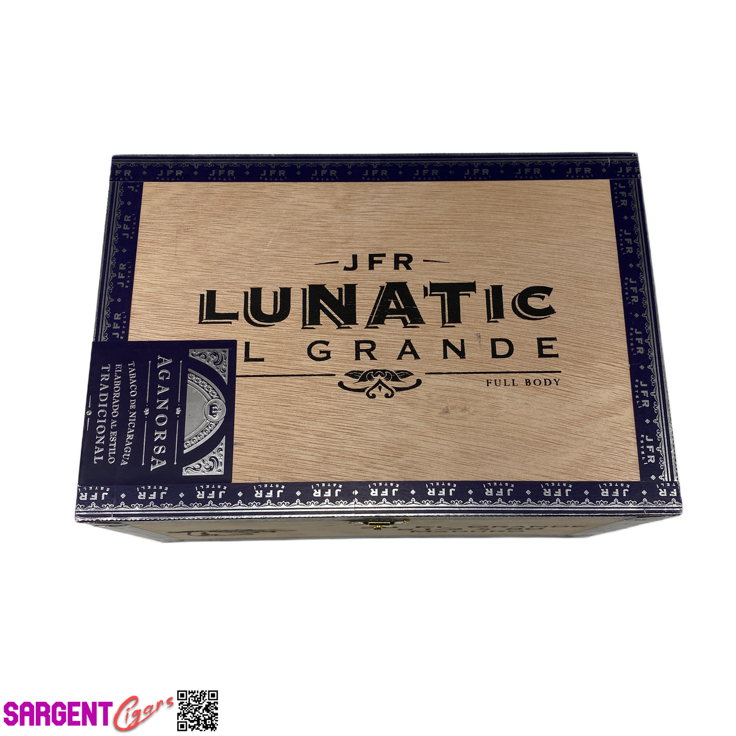 JFR Lunatic El Grande Empty Wooden Cigar Box 9.5x6.5x5.25