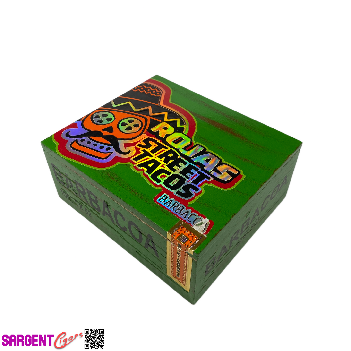 Rojas Street Tacos Barbacoa Toro Empty Wooden Cigar Box 8x7x3.5 (1)