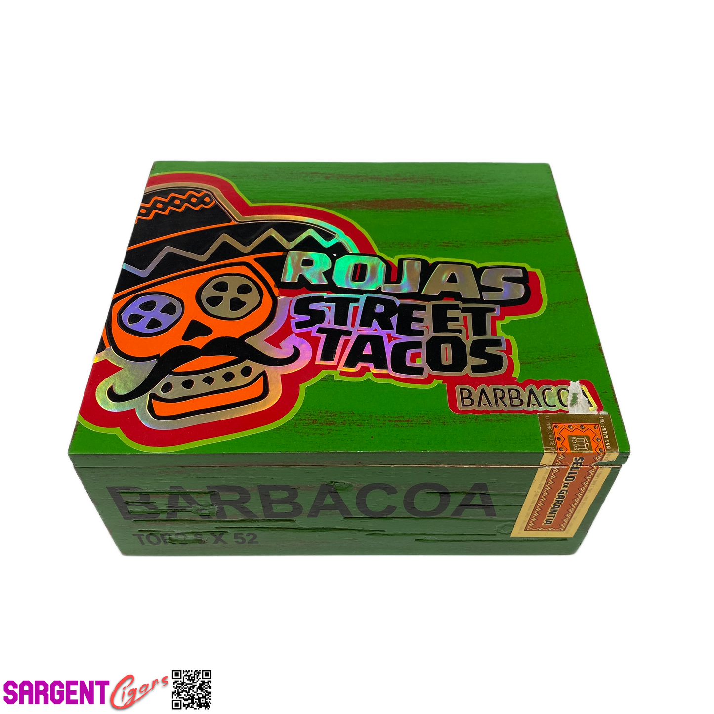 Rojas Street Tacos Barbacoa Toro Empty Wooden Cigar Box 8x7x3.5 (1)