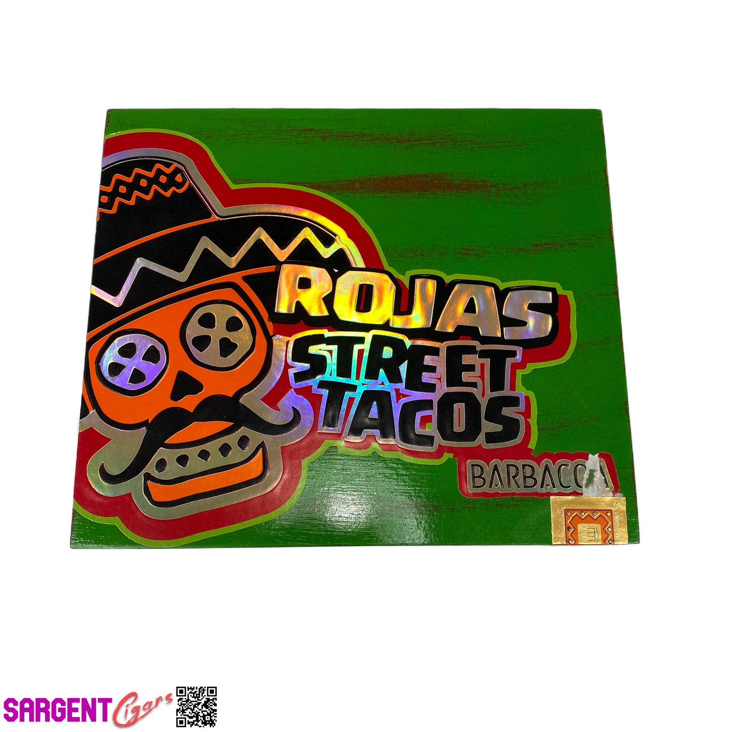 Rojas Street Tacos Barbacoa Toro Empty Wooden Cigar Box 8x7x3.5 (1)
