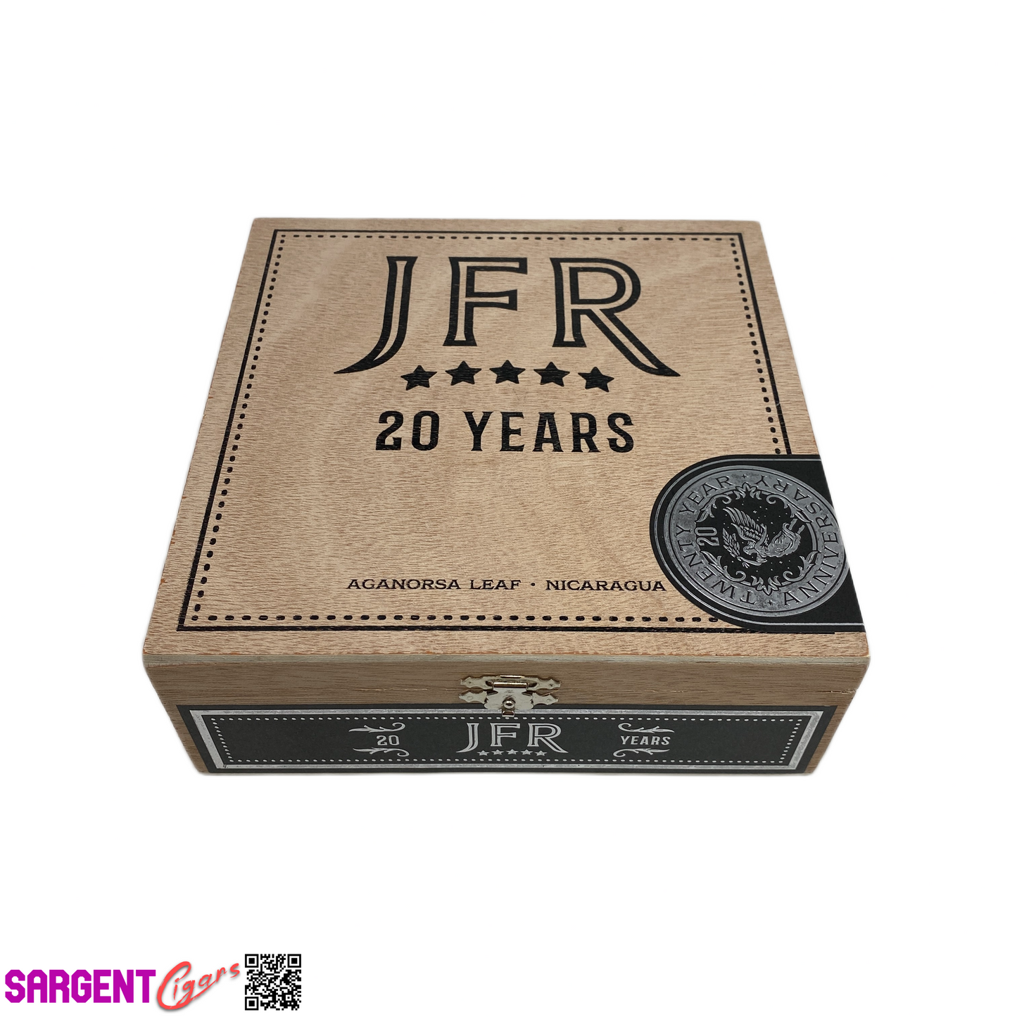 JFR 20th Titan Empty Wooden Cigar Box 7.25x7.25x2.5