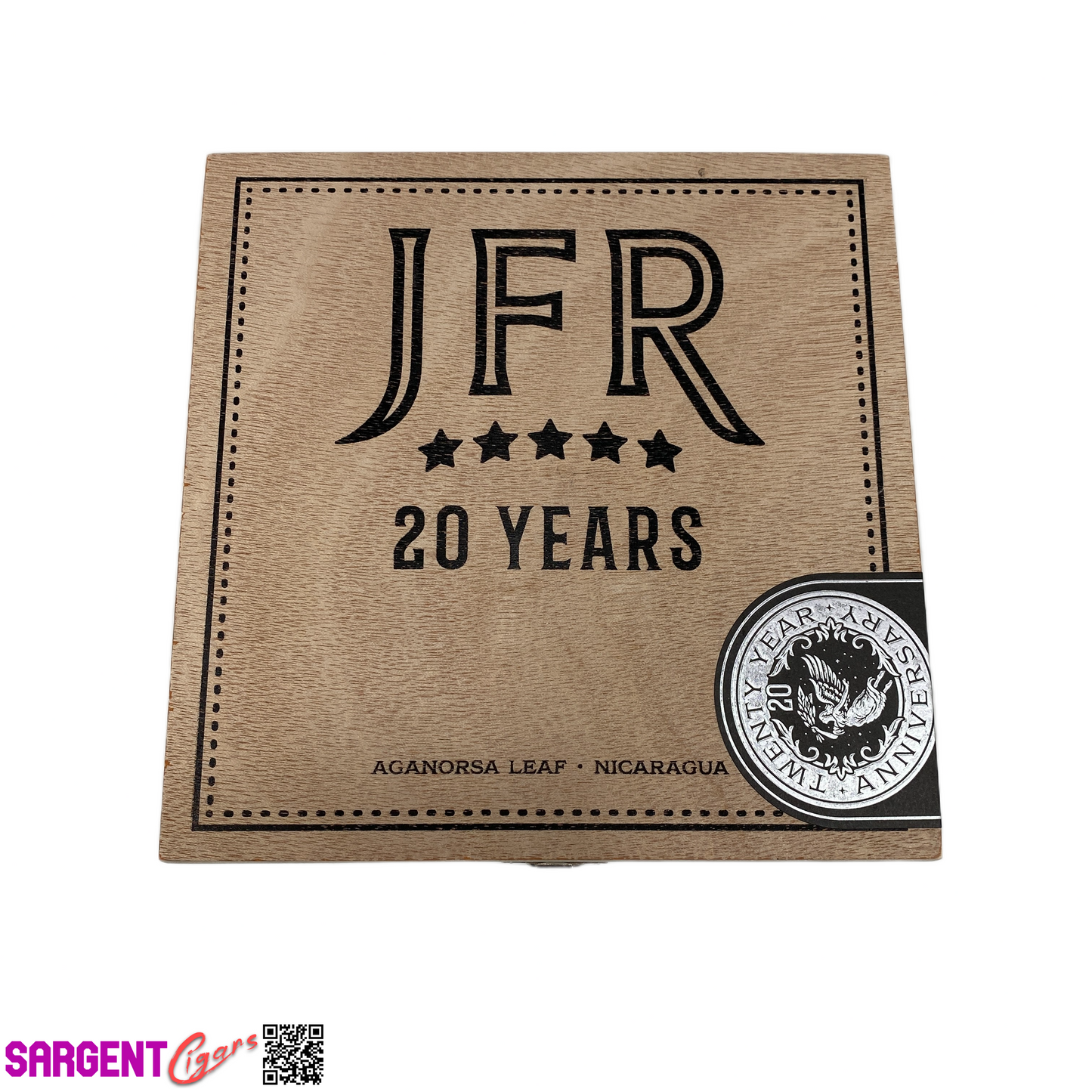 JFR 20th Titan Empty Wooden Cigar Box 7.25x7.25x2.5