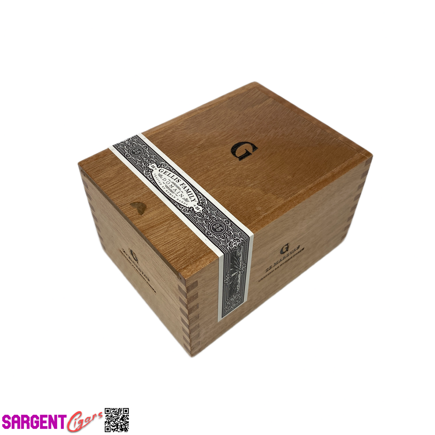 Gellis Family Marevas Empty Wooden Cigar Box 4.5x6x3.5