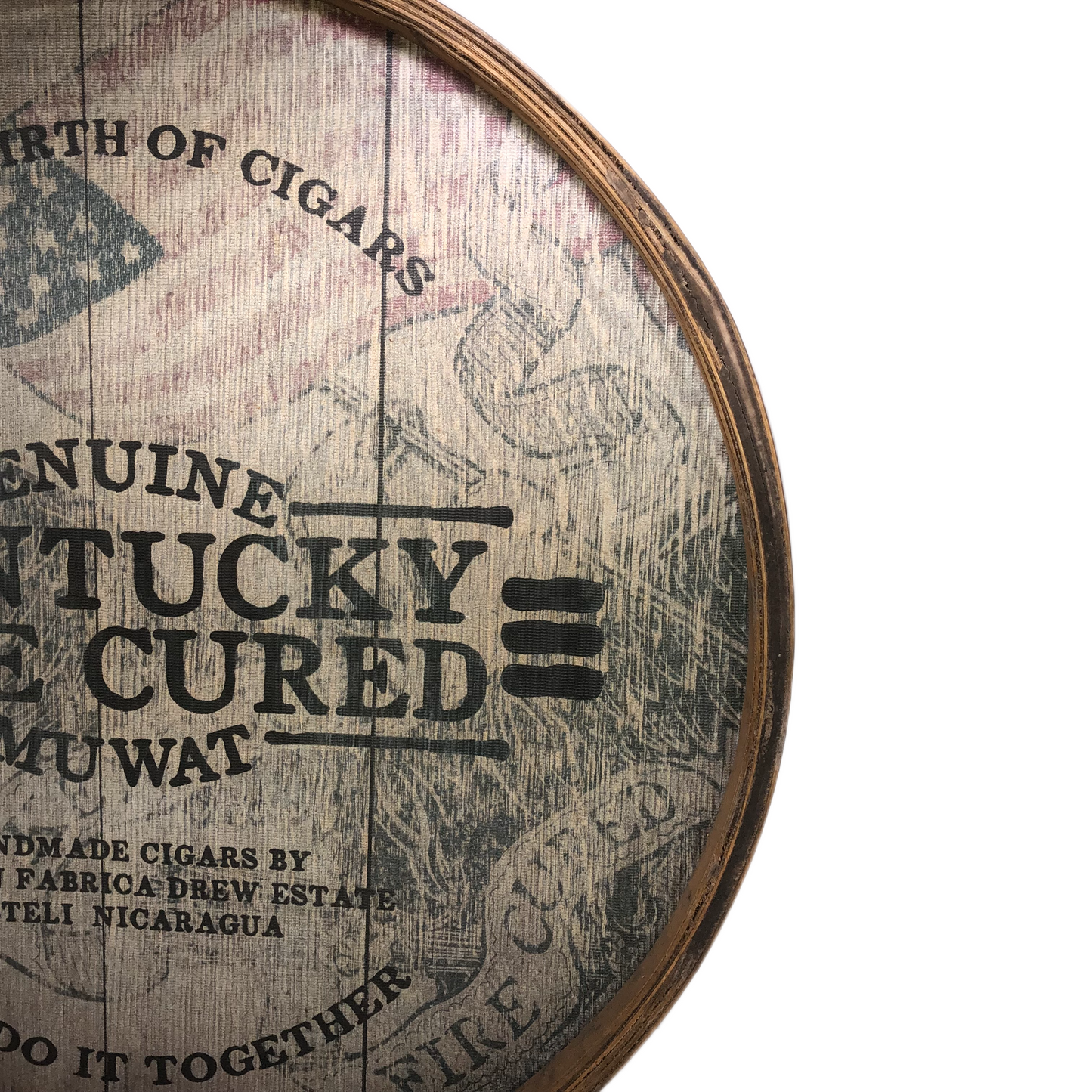 Drew Estate Kentucky Fire Cured Muwat Wooden Display Sign 24x24x2