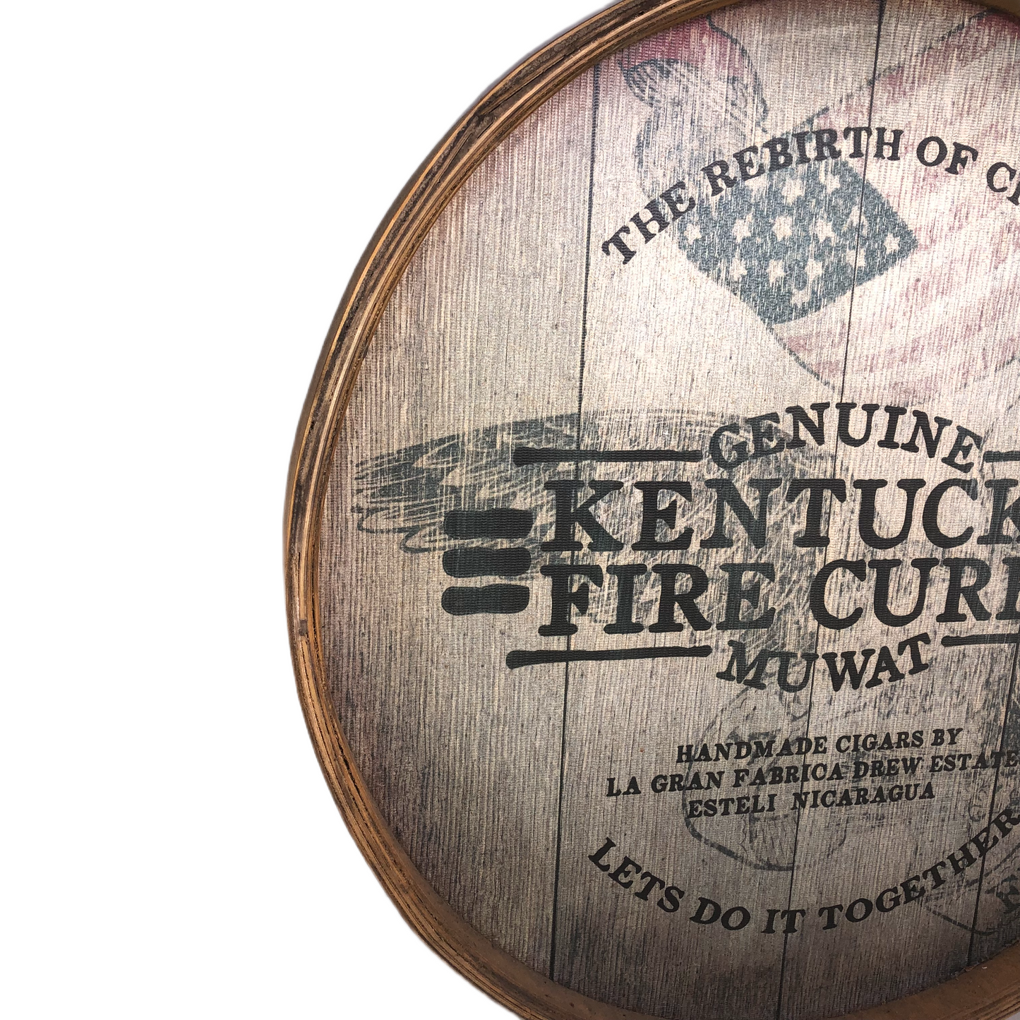 Drew Estate Kentucky Fire Cured Muwat Wooden Display Sign 24x24x2