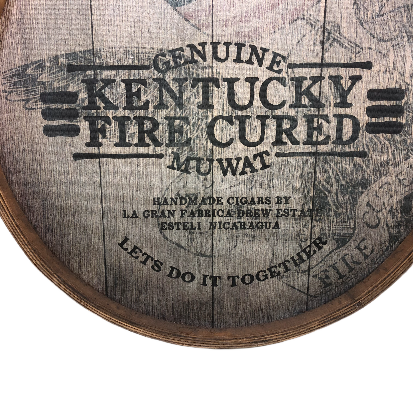 Drew Estate Kentucky Fire Cured Muwat Wooden Display Sign 24x24x2