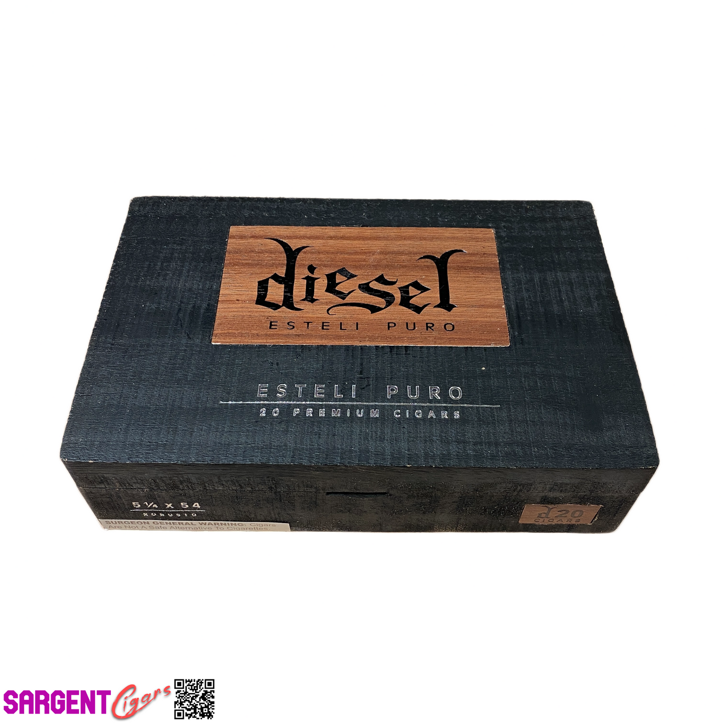 Diesel Esteli Puro Robusto Empty Wooden Cigar Box 9.5x6.5x2.5