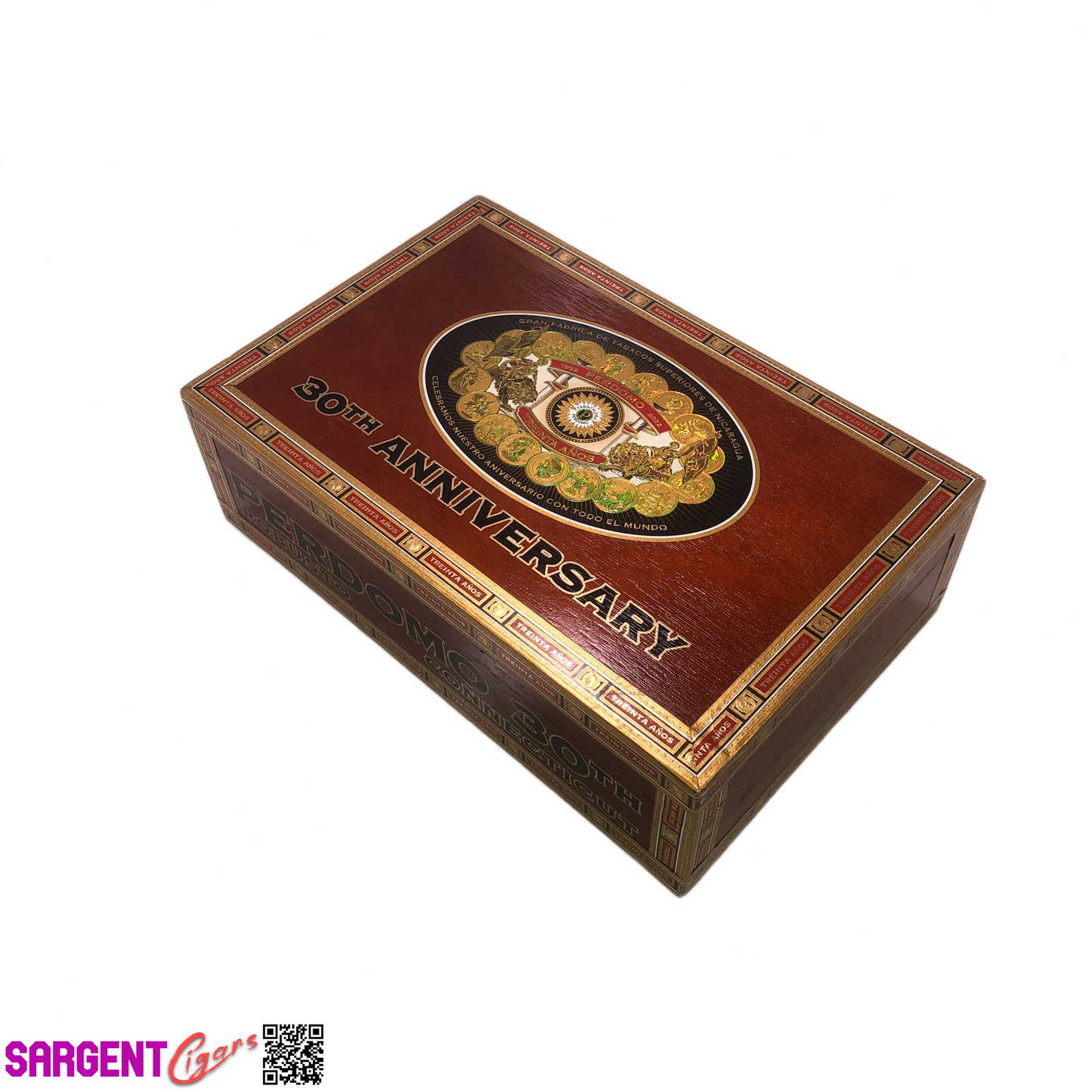 Perdomo 30th Connecticut Robusto Empty Wooden Cigar Box 9.5x6.25x2.75