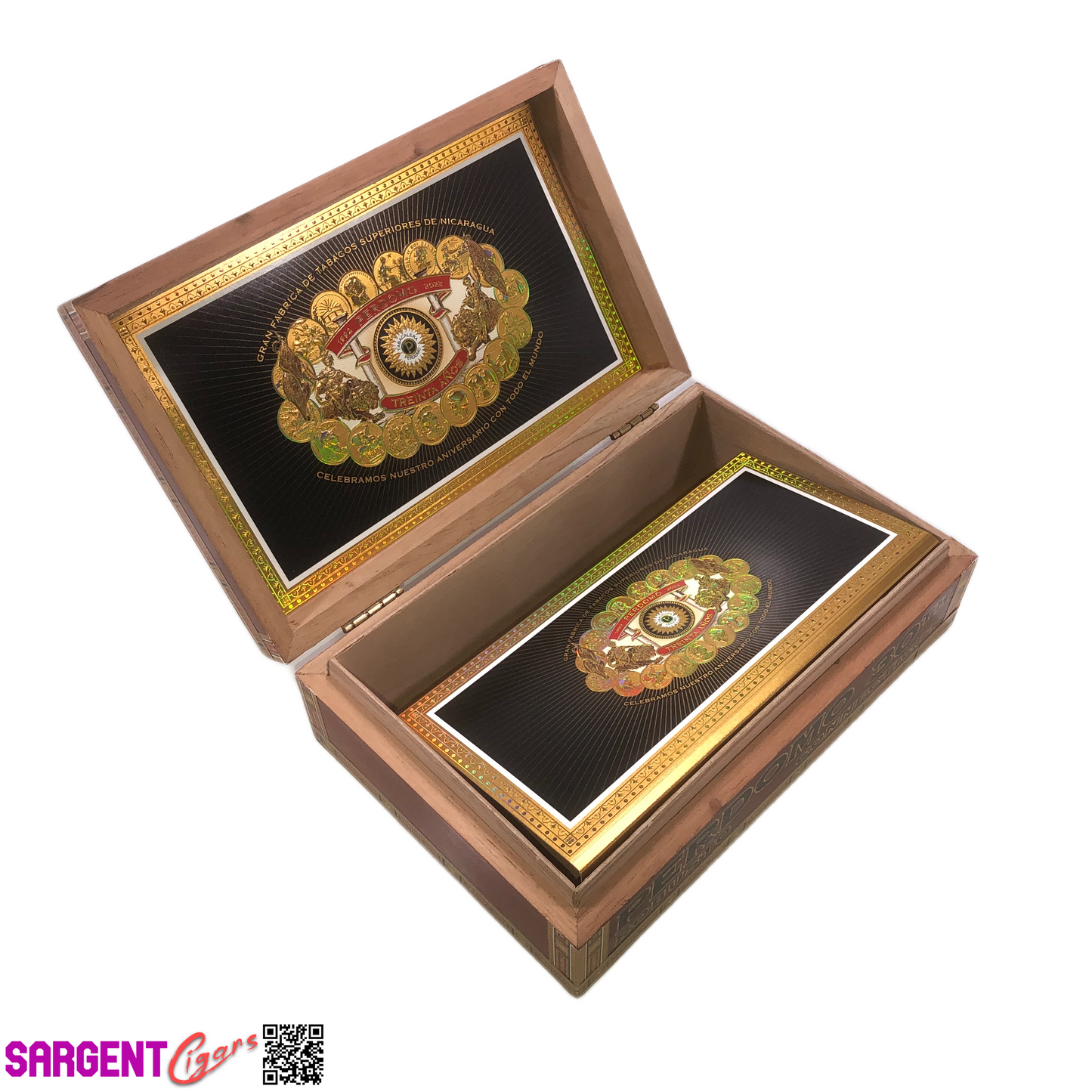 Perdomo 30th Connecticut Robusto Empty Wooden Cigar Box 9.5x6.25x2.75