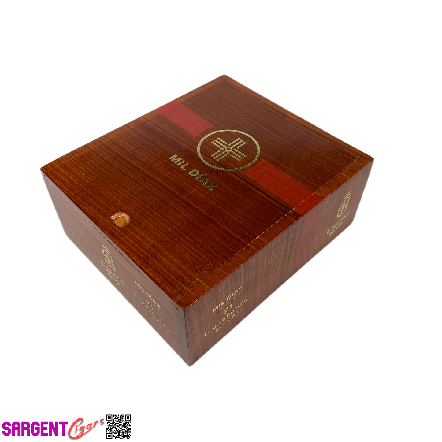 Mil Dias Double Robusto Empty Wooden Cigar Box 6.25x7x2.75