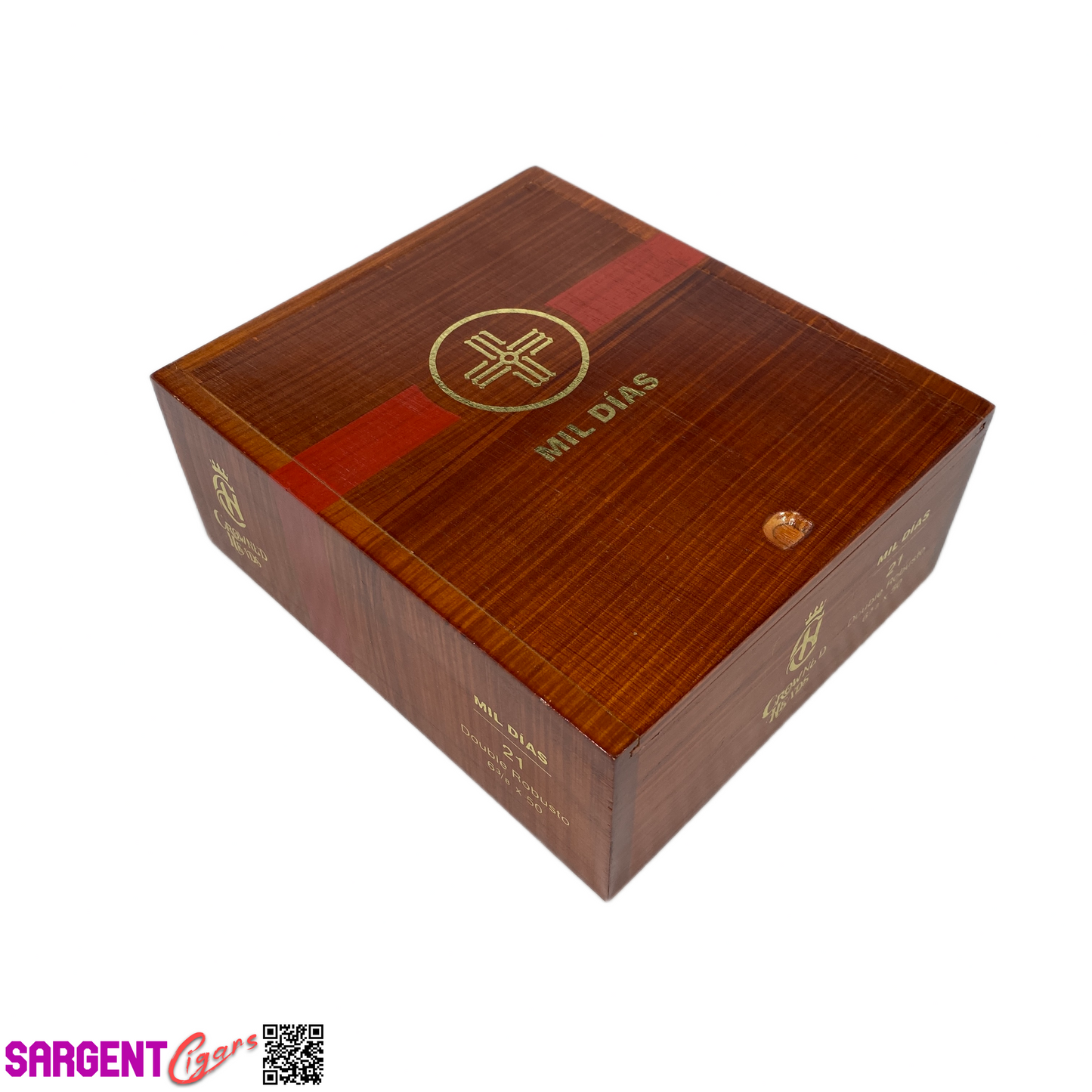 Mil Dias Double Robusto Empty Wooden Cigar Box 6.25x7x2.75