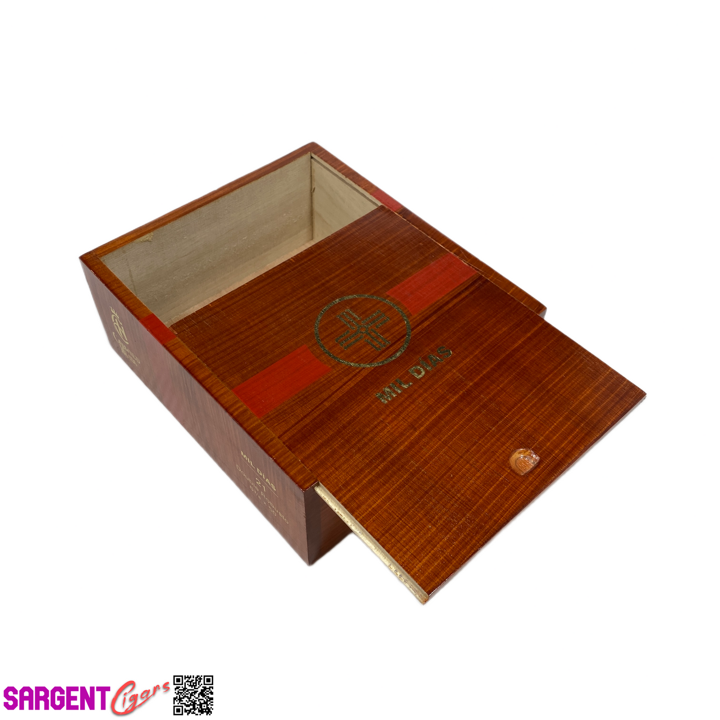 Mil Dias Double Robusto Empty Wooden Cigar Box 6.25x7x2.75