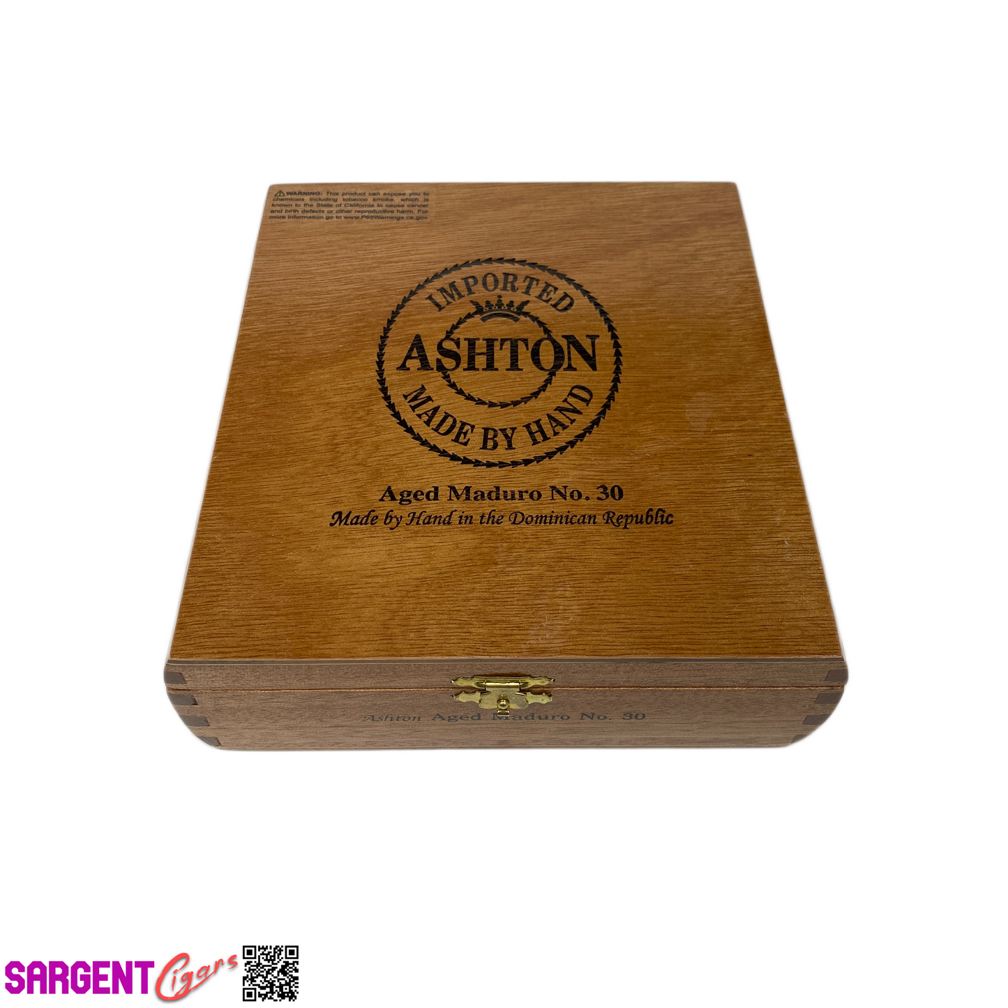 Ashton Classic Maduro No30 Empty Wooden Cigar Box 7x7.5x2.25