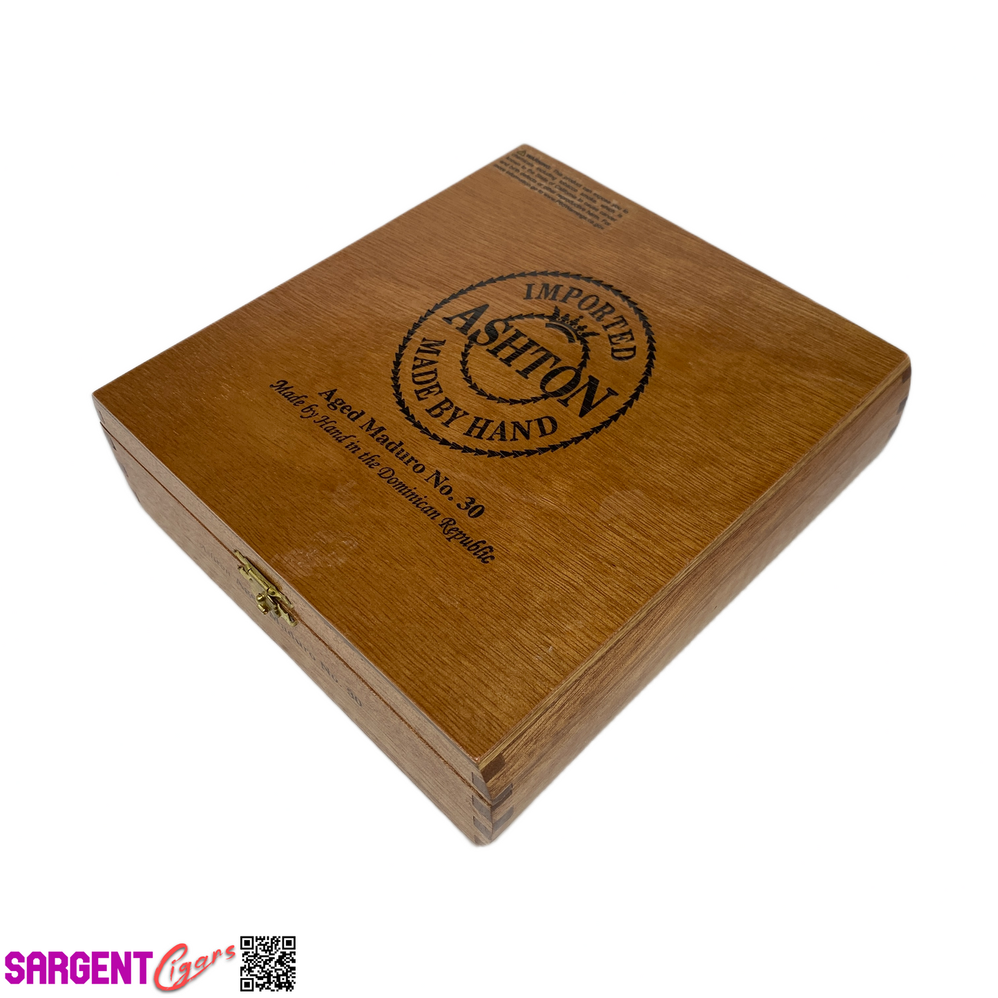 Ashton Classic Maduro No30 Empty Wooden Cigar Box 7x7.5x2.25
