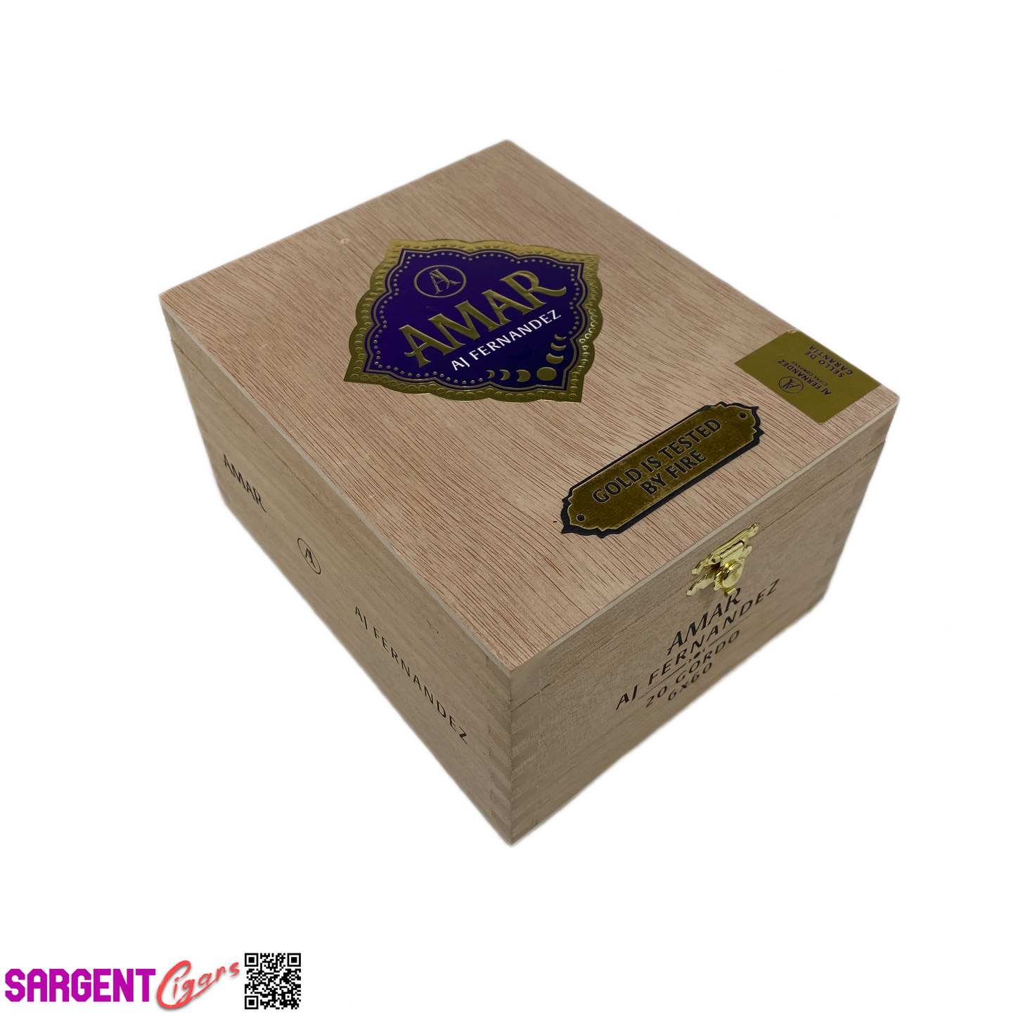 Aj Fernandez Amar Gordo Empty Wooden Cigar Box 5.75x7.25x4