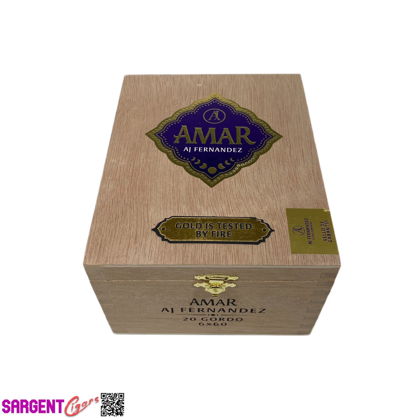 Aj Fernandez Amar Gordo Empty Wooden Cigar Box 5.75x7.25x4