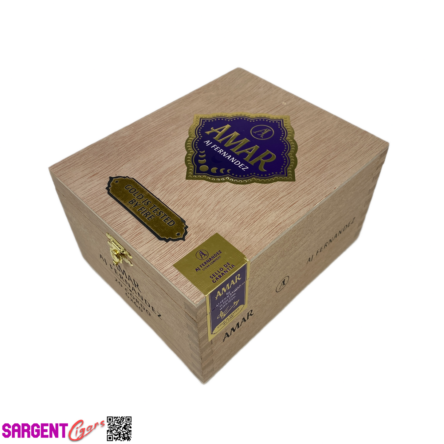Aj Fernandez Amar Gordo Empty Wooden Cigar Box 5.75x7.25x4