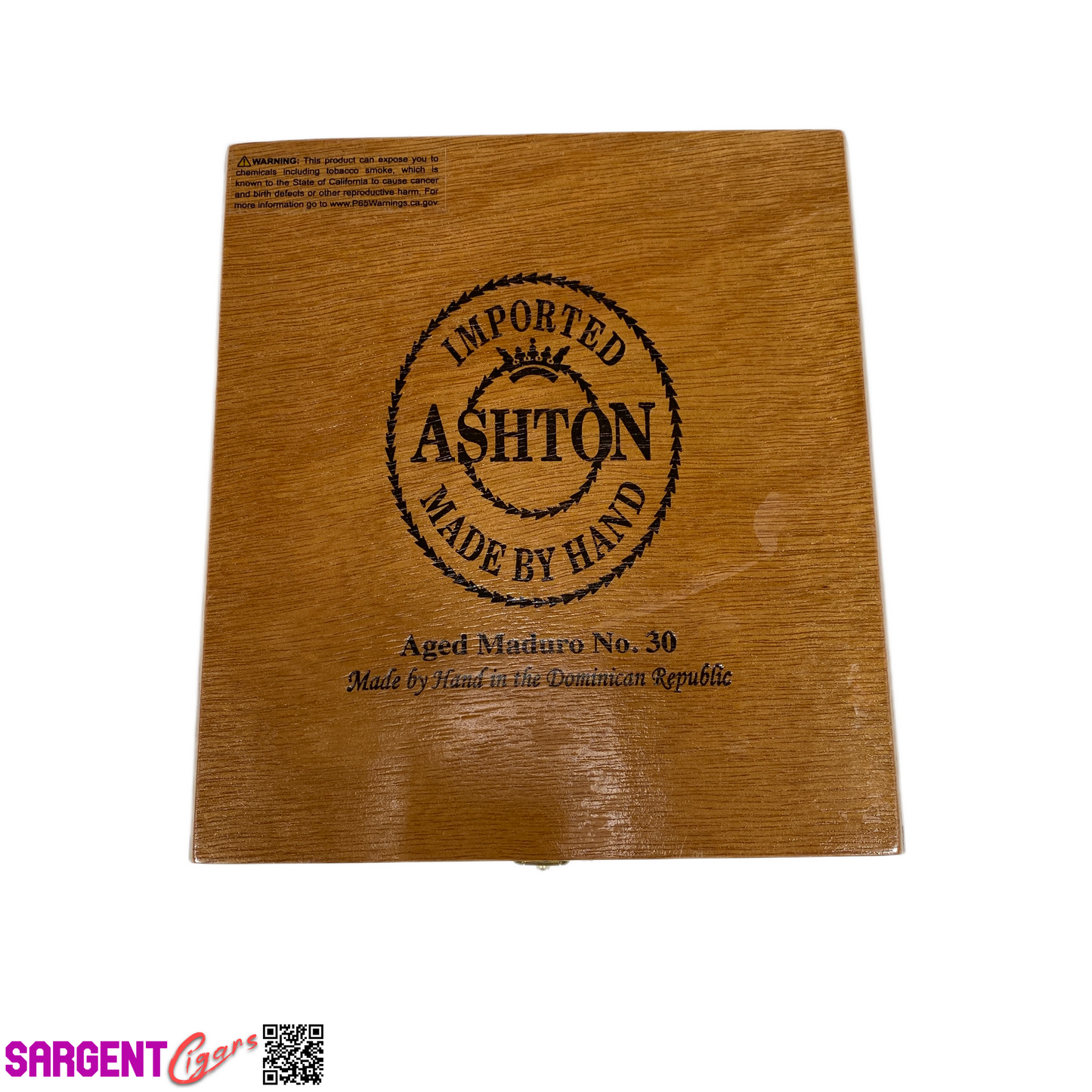 Ashton Classic Maduro No30 Empty Wooden Cigar Box 7x7.5x2.25