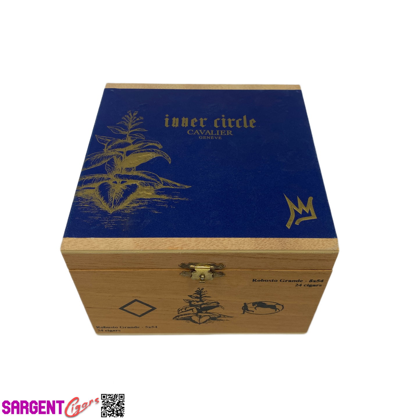 Cavalier Inner Circle Robusto Grande Empty Wooden Cigar Box 6x6x4
