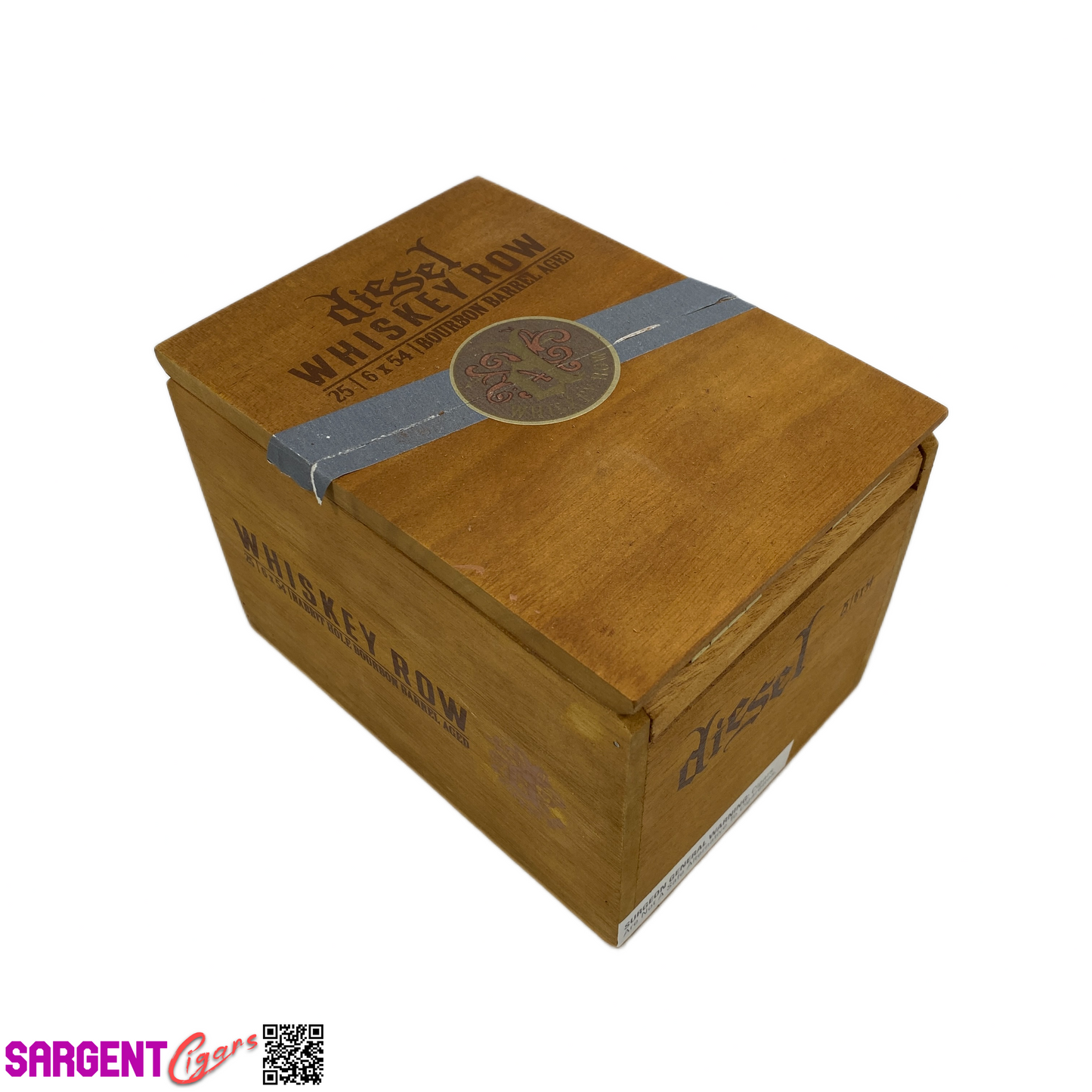 Diesel Whiskey Row Toro Empty Wooden Cigar Box 4.75x6.75x4.75