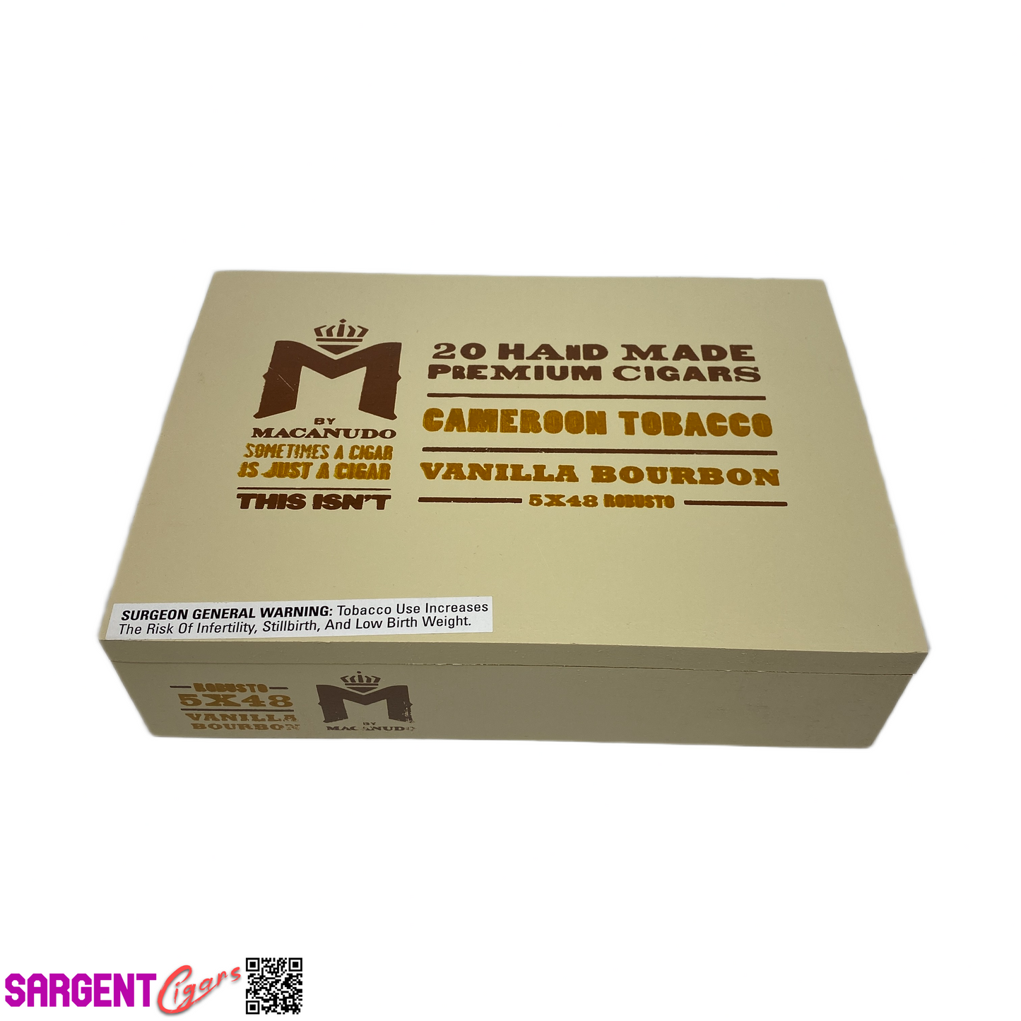 Macanudo Vanilla Bourbon Robusto Empty Wooden Cigar Box 8.5x6x2.25