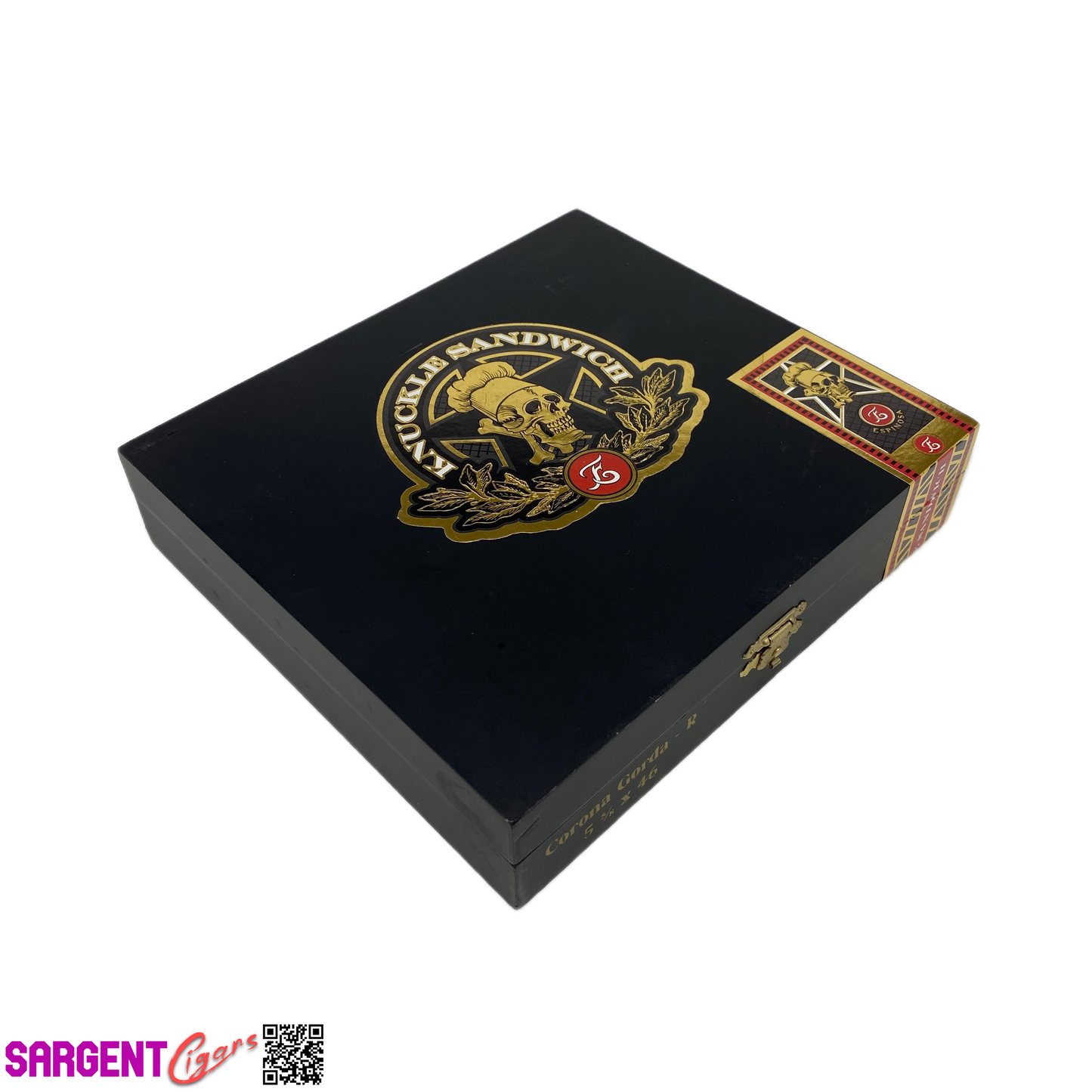 Guy Fieri Knuckle Sandwich Maduro Corona Empty Wooden Cigar Box 7.5x6.75x1.5