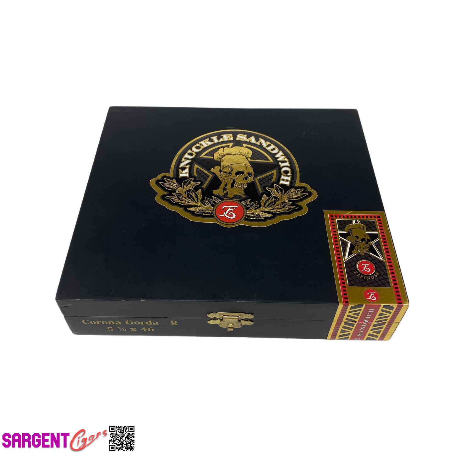 Guy Fieri Knuckle Sandwich Maduro Corona Empty Wooden Cigar Box 7.5x6.75x1.5