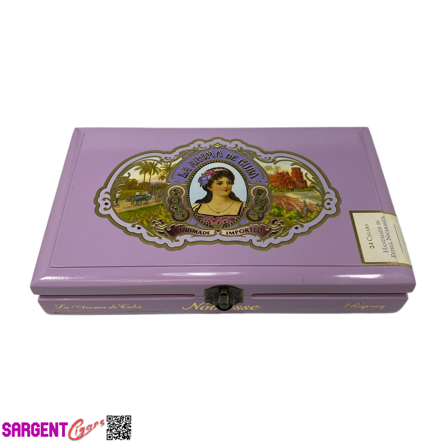 La Aroma Noblesse Regency Empty Wooden Cigar Box 10.5x6.5x2