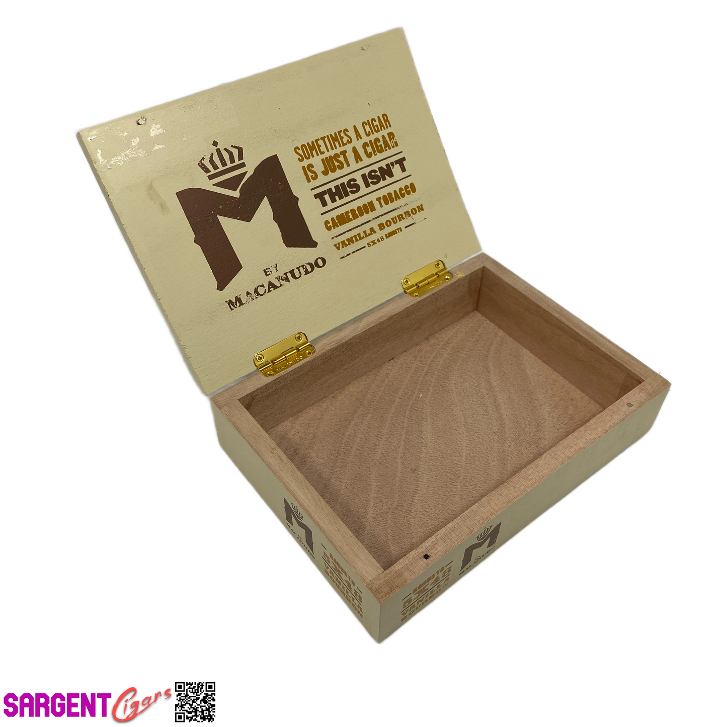 Macanudo Vanilla Bourbon Robusto Empty Wooden Cigar Box 8.5x6x2.25