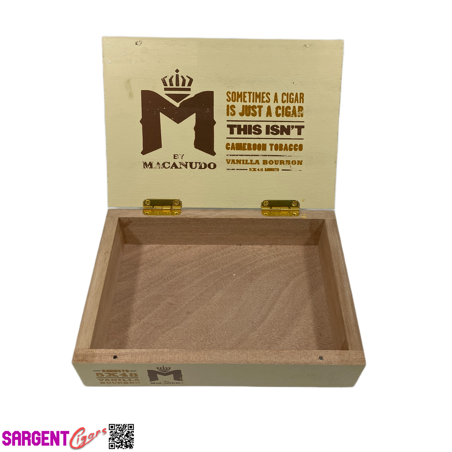 Macanudo Vanilla Bourbon Robusto Empty Wooden Cigar Box 8.5x6x2.25