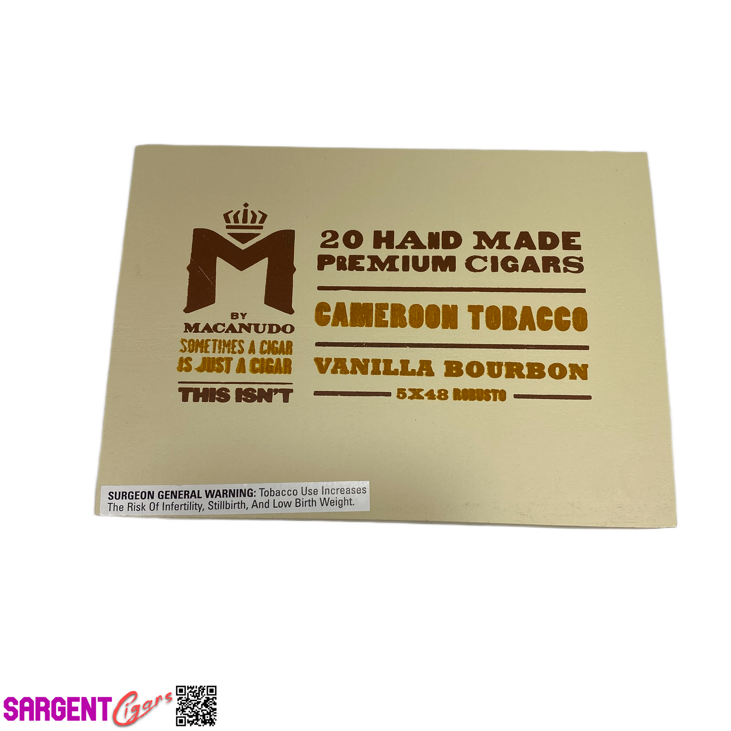 Macanudo Vanilla Bourbon Robusto Empty Wooden Cigar Box 8.5x6x2.25