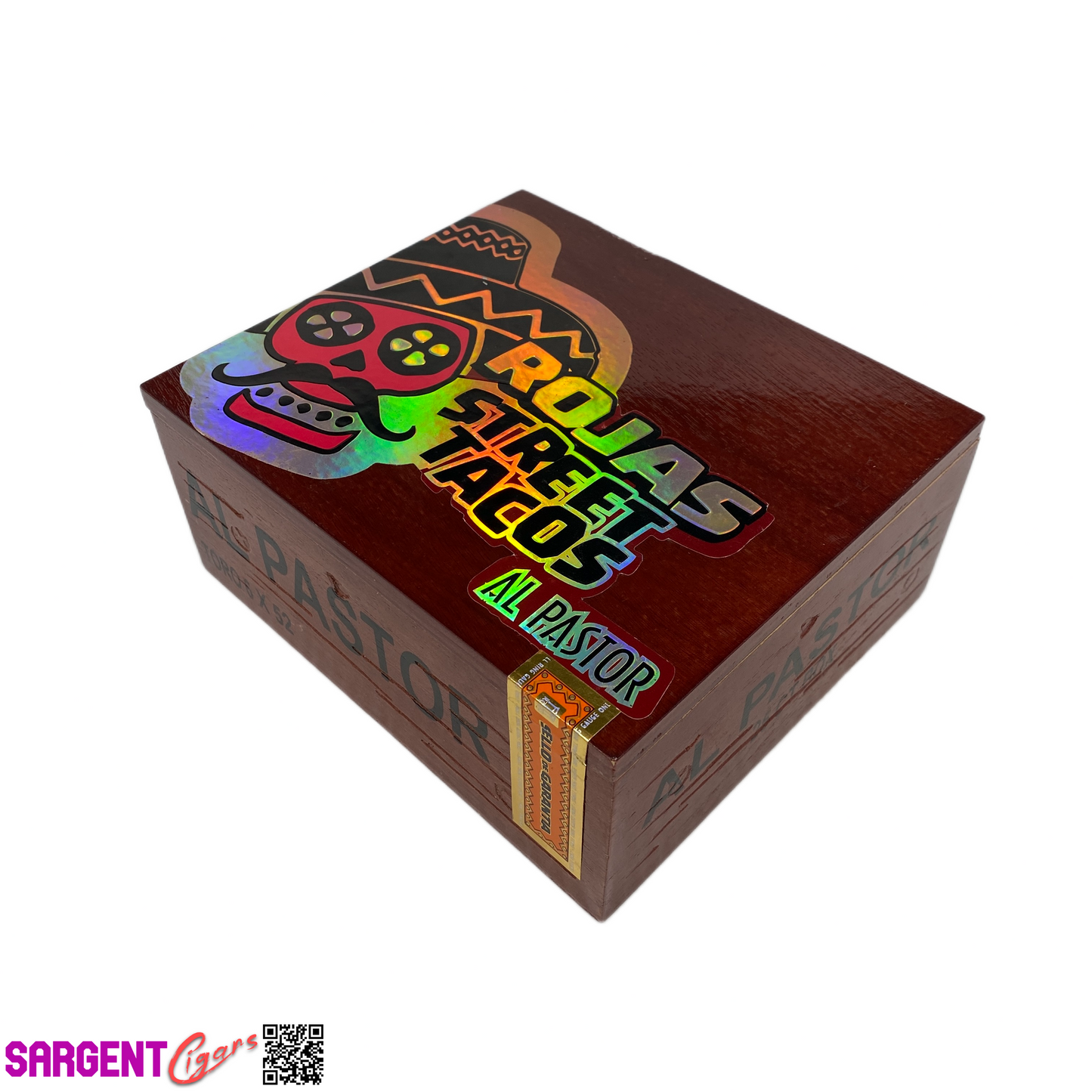 Rojas Street Tacos Al Pastor Toro Empty Wooden Cigar Box 8x7x3.5 (1)