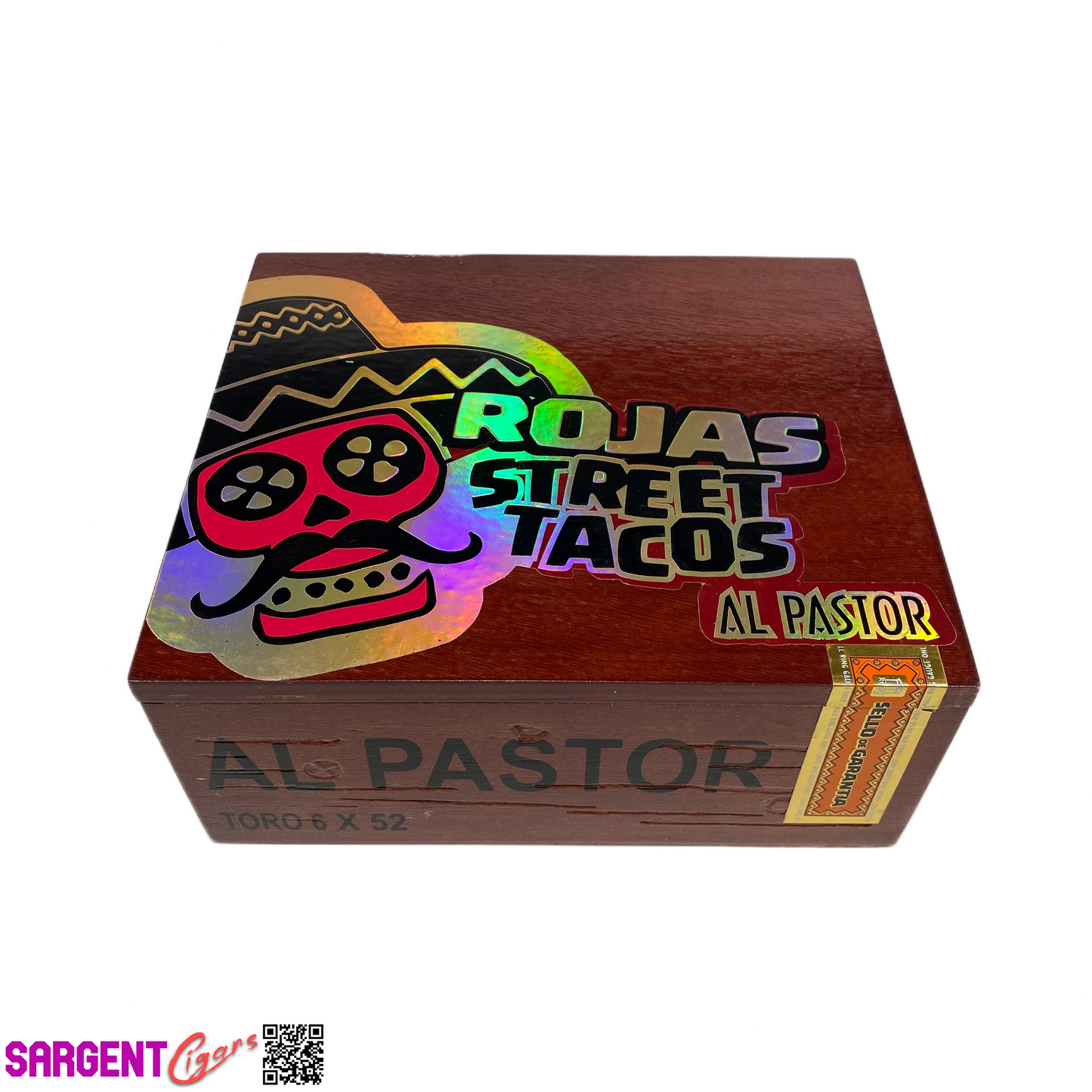 Rojas Street Tacos Al Pastor Toro Empty Wooden Cigar Box 8x7x3.5 (1)